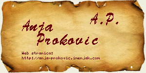Anja Proković vizit kartica